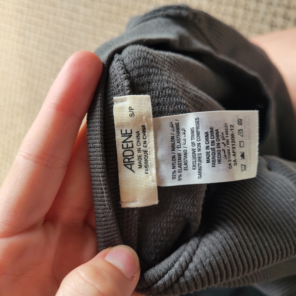 Ardene Charcoal Ribbed Tee - Picture 4 of 4